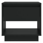 Table de chevet Noir 45x34x44 cm bois d'ingénierie – Image 2