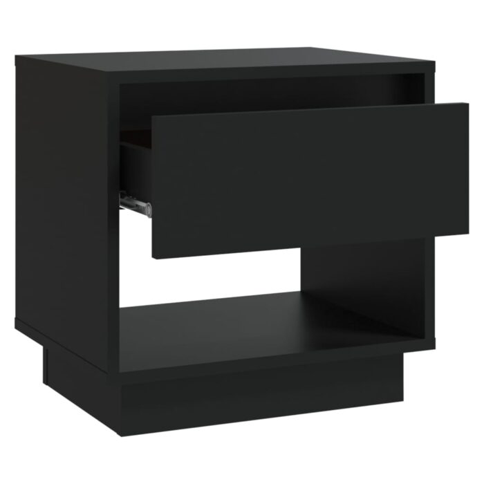 Table de chevet Noir 45x34x44 cm bois d'ingénierie – Image 3