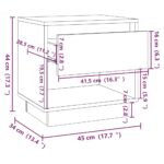 Table de chevet Noir 45x34x44 cm bois d'ingénierie – Image 5