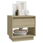 Tables de chevet 2 pcs Chêne sonoma 45x34x44 cm Bois ingénierie – Image 2