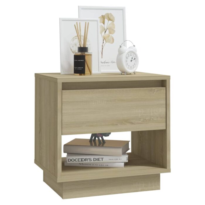 Tables de chevet 2 pcs Chêne sonoma 45x34x44 cm Bois ingénierie – Image 2
