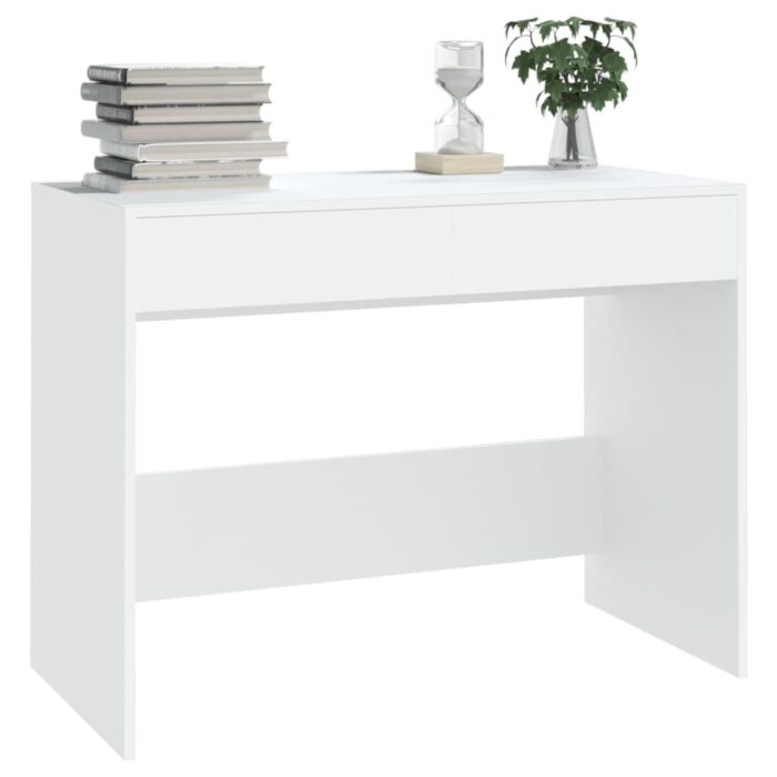 Bureau Blanc 101x50x76,5 cm Aggloméré – Image 2