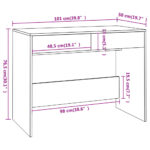 Bureau Blanc 101x50x76,5 cm Aggloméré – Image 6