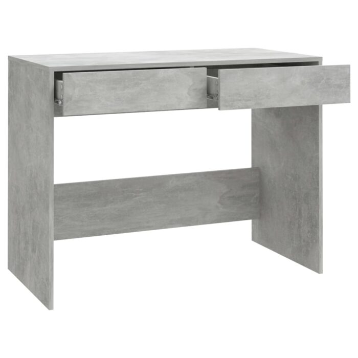Bureau gris béton 101x50x76,5 cm bois d'ingénierie – Image 5