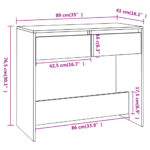 Table console gris béton 89x41x76,5 cm bois d'ingénierie – Image 6