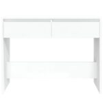 Table console blanc 100x35x76,5 cm bois d'ingénierie – Image 3