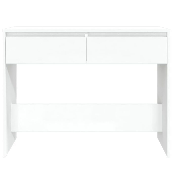 Table console blanc 100x35x76,5 cm bois d'ingénierie – Image 3