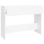 Table console blanc 100x35x76,5 cm bois d'ingénierie – Image 4