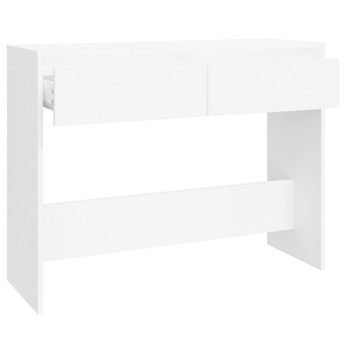 Table console blanc 100x35x76,5 cm bois d'ingénierie – Image 4