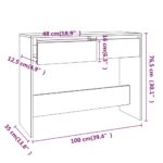 Table console blanc 100x35x76,5 cm bois d'ingénierie – Image 6
