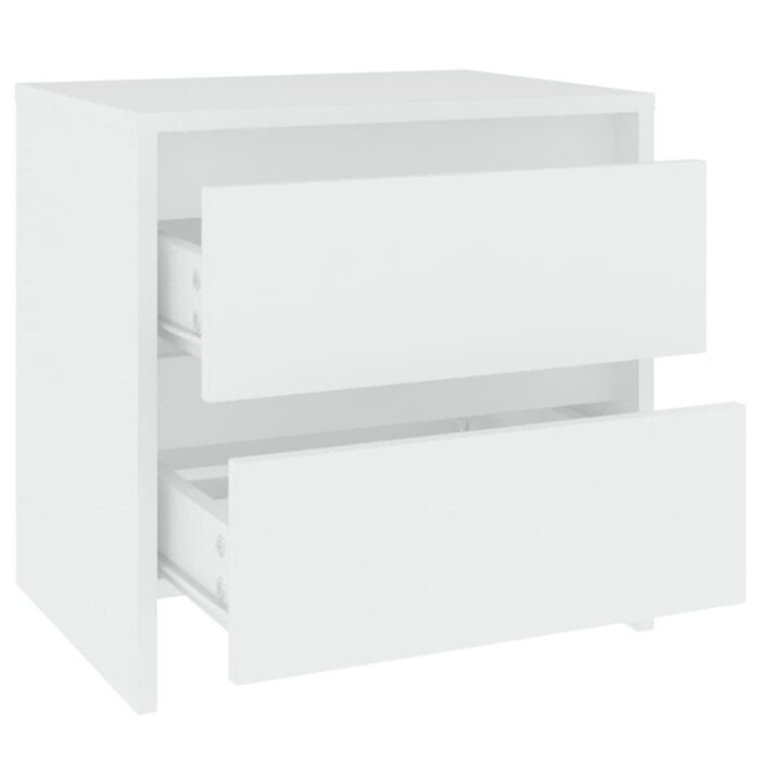 Tables de chevet 2 pcs blanc 45x34,5x44,5 cm bois d’ingénierie – Image 5