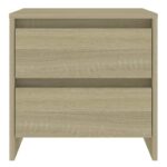 Tables de chevet 2 pcs chêne sonoma bois d'ingénierie – Image 4