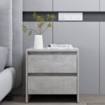 Table de chevet gris béton 45x34,5x44,5 cm bois d’ingénierie