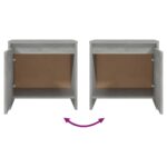 Table de chevet gris béton 45x34x44,5 cm bois d'ingénierie – Image 6