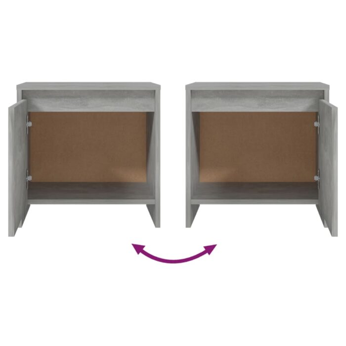 Table de chevet gris béton 45x34x44,5 cm bois d'ingénierie – Image 6