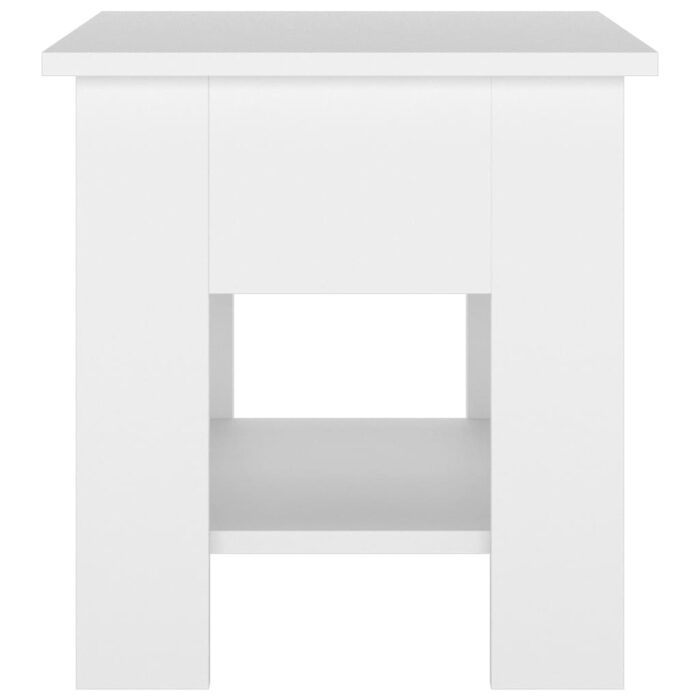 Table basse Blanc 40x40x42 cm Bois d'ingénierie – Image 3
