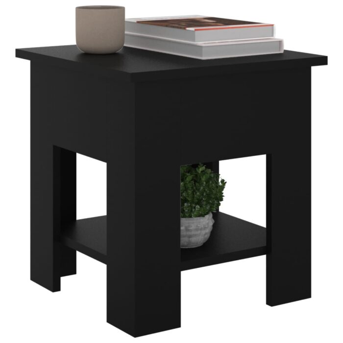 Table basse noir 40x40x42 cm bois d'ingénierie – Image 2