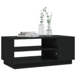 Table basse noir 102x55x43 cm bois d'ingénierie – Image 2