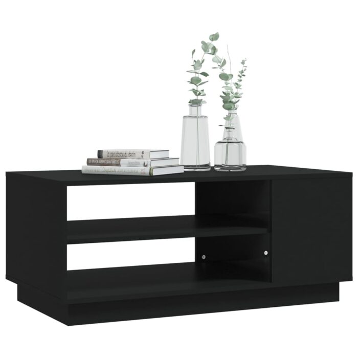 Table basse noir 102x55x43 cm bois d'ingénierie – Image 2