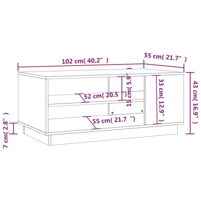 Table basse noir 102x55x43 cm bois d'ingénierie – Image 5