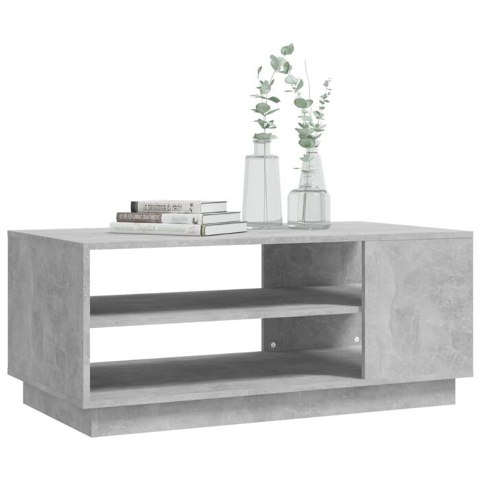 Table basse gris béton 102x55x43 cm bois d'ingénierie – Image 2