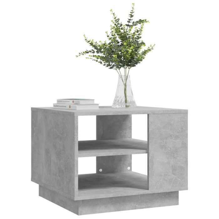 Table basse gris béton 55x55x43 cm bois d'ingénierie – Image 2