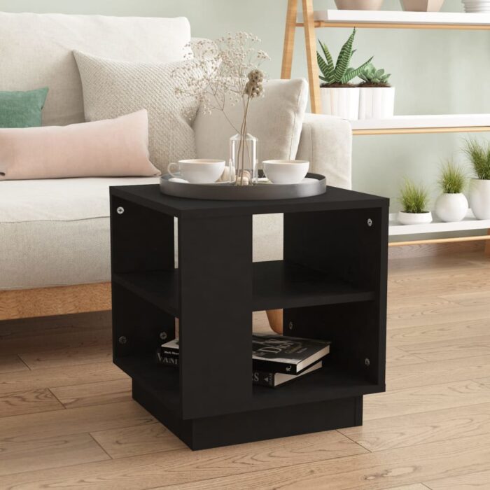 Table basse Noir 40x40x43 cm Bois d'ingénierie – Image 1