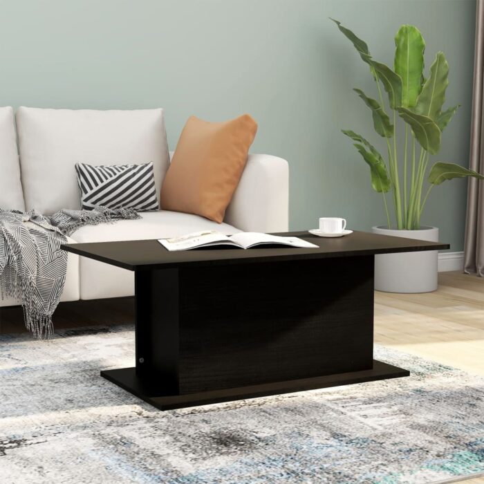 Table basse noir 102x55,5x40 cm bois d'ingénierie – Image 1