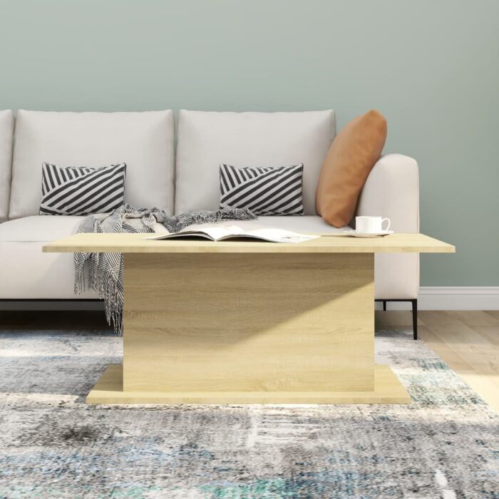 Table basse chêne sonoma 102x55,5x40 cm bois d'ingénierie – Image 2