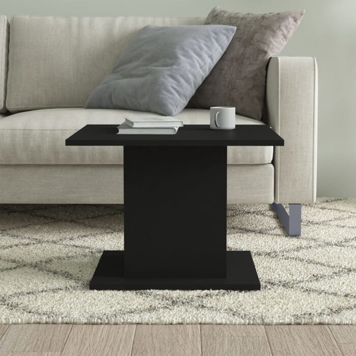 Table basse noir 55,5x55,5x40 cm bois d'ingénierie – Image 2