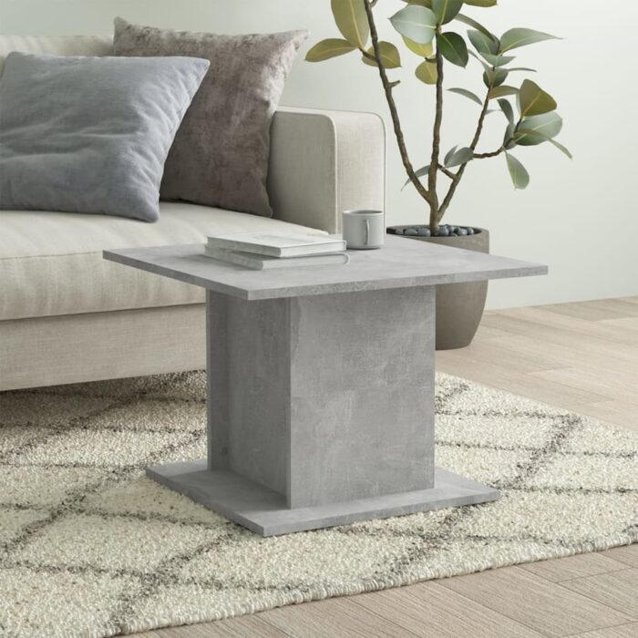 Table basse gris béton 55,5x55,5x40 cm bois d'ingénierie – Image 2