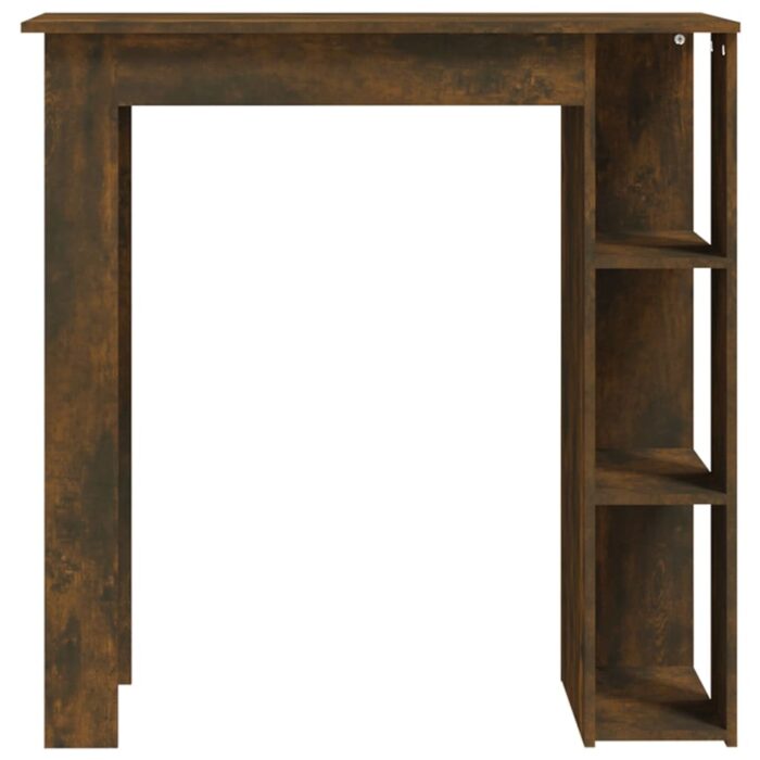 Table de bar avec étagère chêne fumé bois d'ingénierie – Image 3