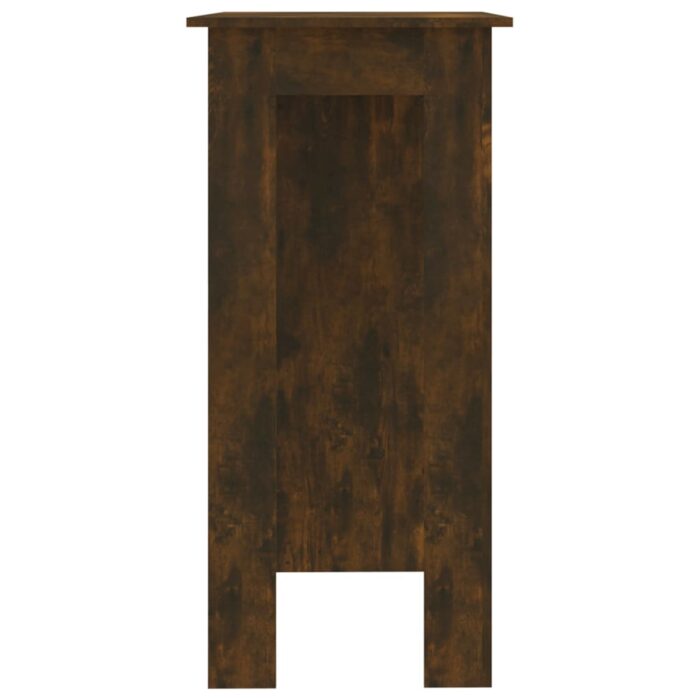Table de bar avec étagère chêne fumé bois d'ingénierie – Image 4