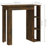 Table de bar avec étagère chêne fumé bois d'ingénierie – Image 5