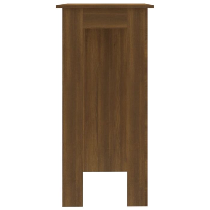 Table de bar avec étagère chêne marron bois d'ingénierie – Image 4