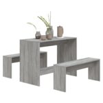 Ensemble à manger 3 pcs Sonoma gris Bois d'ingénierie – Image 2