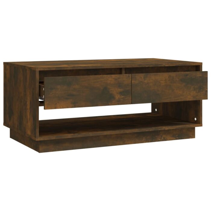 Table basse Chêne fumé 102,5x55x44 cm Bois d'ingénierie – Image 3