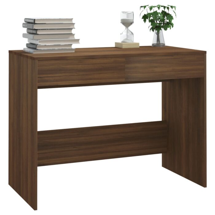 Bureau Chêne marron 101x50x76,5 cm Bois d'ingénierie – Image 2
