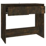Table console chêne fumé 89x41x76,5 cm bois d'ingénierie – Image 5