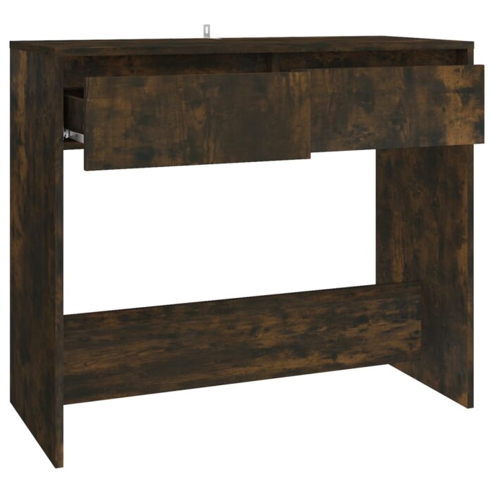 Table console chêne fumé 89x41x76,5 cm bois d'ingénierie – Image 5