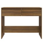 Table console chêne marron 100x35x76,5 cm bois d'ingénierie – Image 3