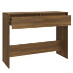 Table console chêne marron 100x35x76,5 cm bois d'ingénierie – Image 4