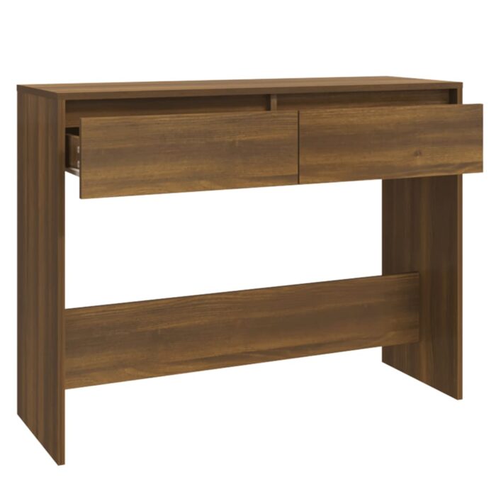 Table console chêne marron 100x35x76,5 cm bois d'ingénierie – Image 4