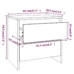 Tables de chevet 2pcs chêne fumé 45x34,5x44,5cm bois ingénierie – Image 7
