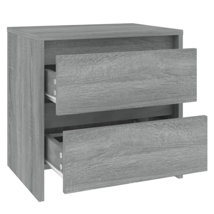 Table de chevet sonoma gris 45x34,5x44,5 cm bois d’ingénierie – Image 4
