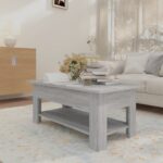 Table basse sonoma gris 102x55x42 cm bois d'ingénierie – Image 2
