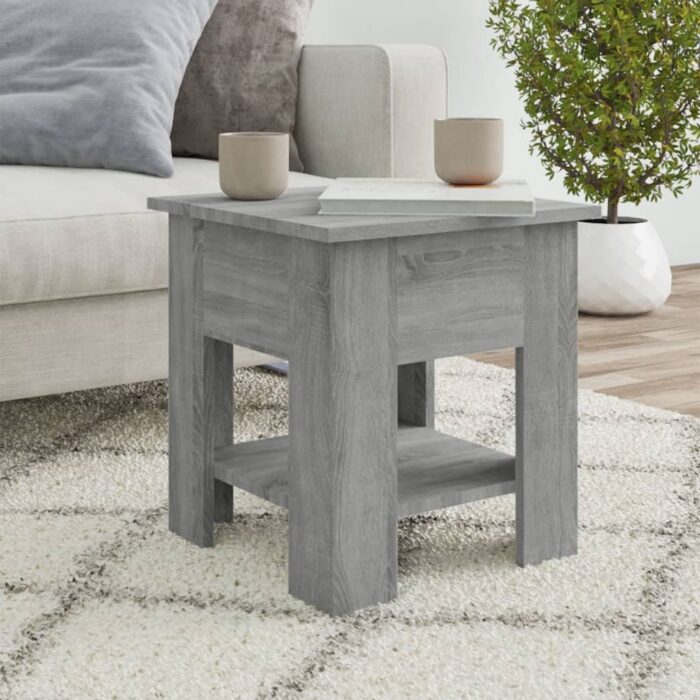 Table basse Sonoma gris 40x40x42 cm Bois d'ingénierie – Image 1