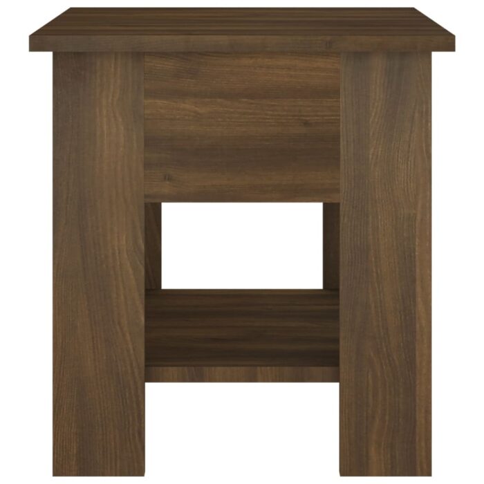 Table basse chêne marron 40x40x42 cm bois d'ingénierie – Image 3