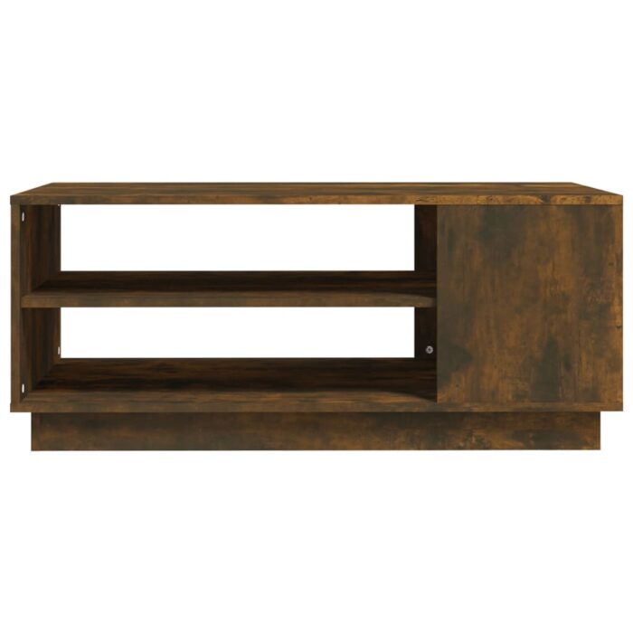 Table basse chêne fumé 102x55x43 cm bois d'ingénierie – Image 3