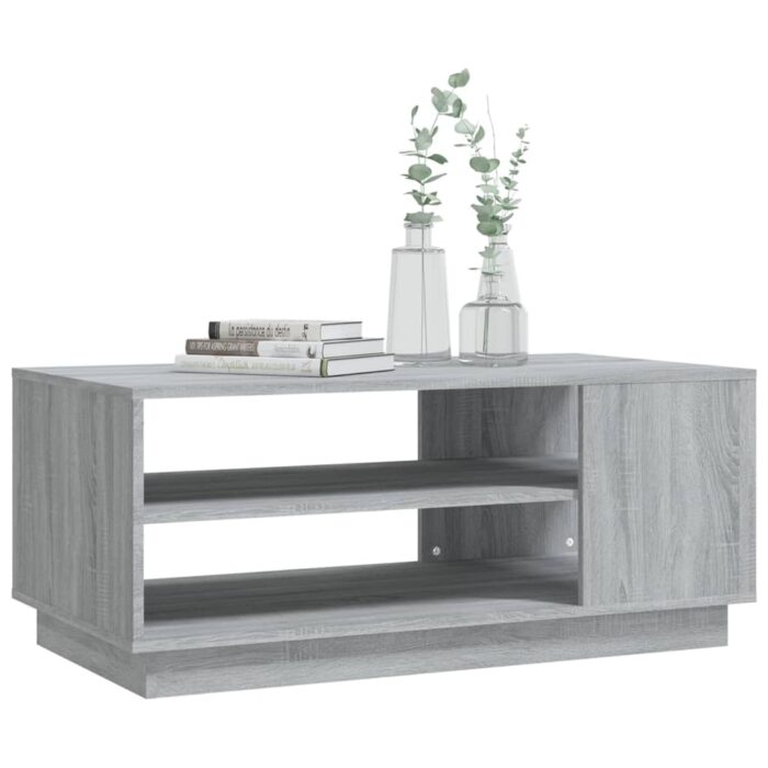 Table basse sonoma gris 102x55x43 cm bois d'ingénierie – Image 2